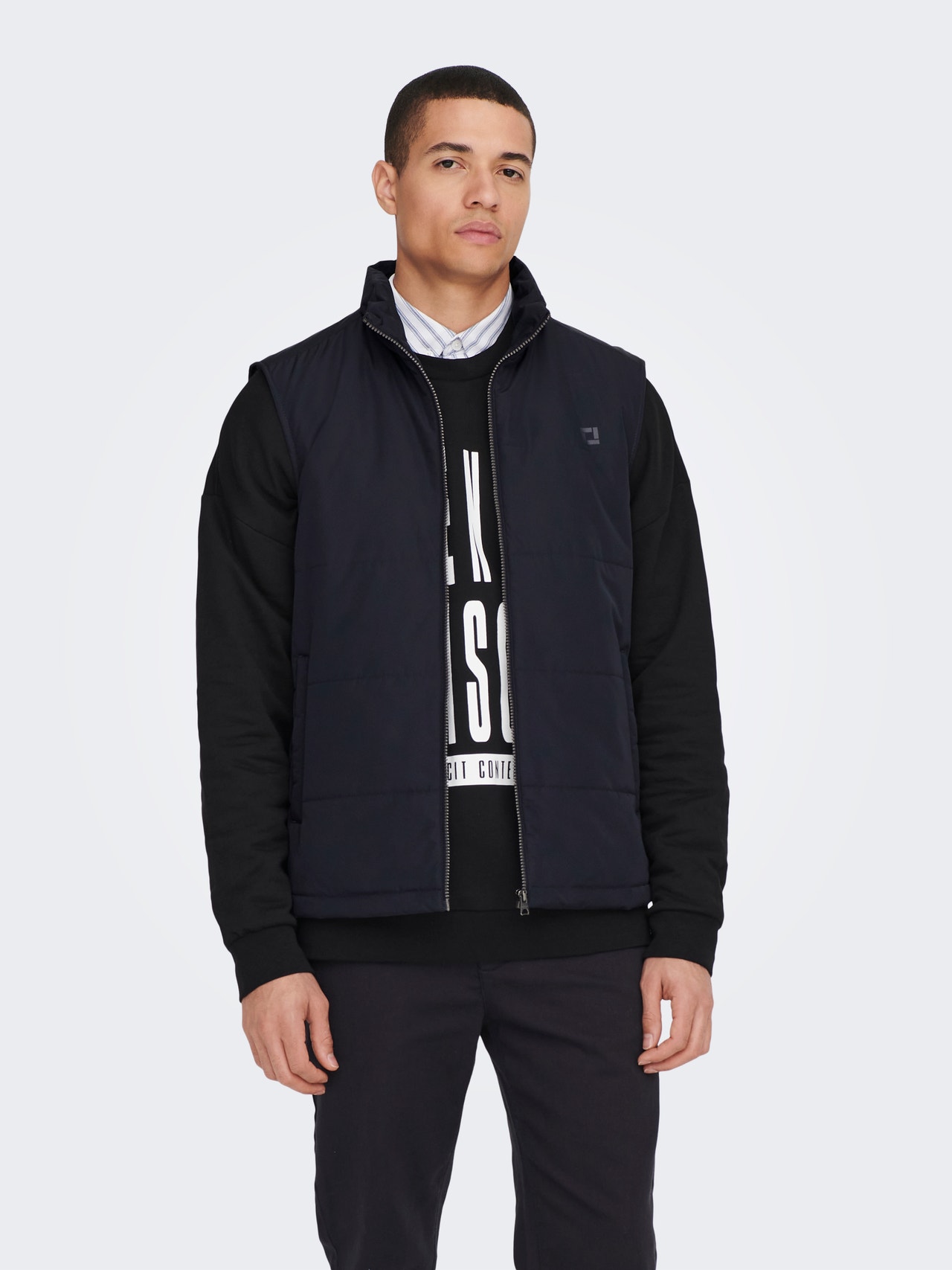 ONLY & SONS High neck Otw Gilet -Dark Navy - 22024154