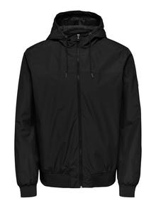 ONLY & SONS Hood with string regulation Jacket -Black - 22024155