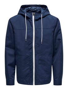 ONLY & SONS Hood with string regulation Jacket -Insignia Blue - 22024156