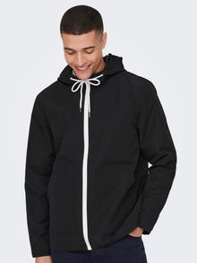 ONLY & SONS Hood with string regulation Jacket -Black - 22024156