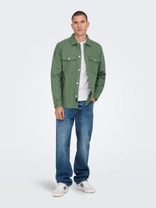 ONLY & SONS Loose Fit Solid color twill overshirt -Duck Green - 22024161