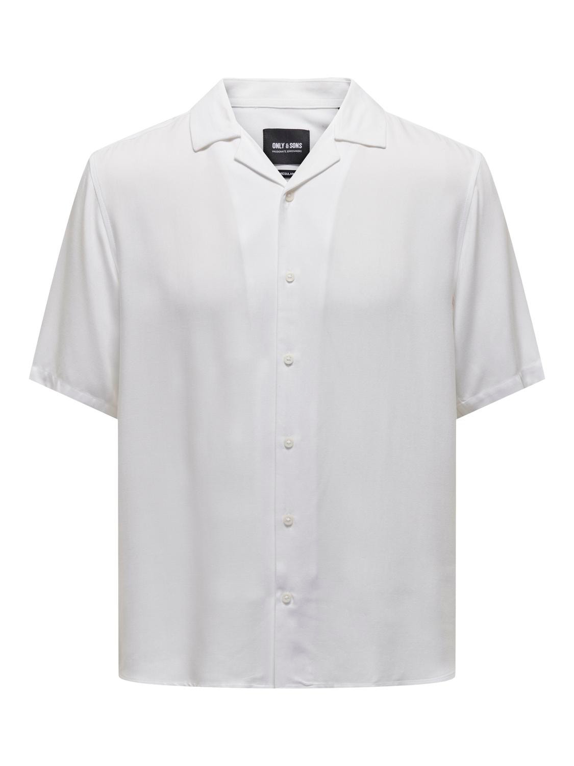 ONLY & SONS Regular Fit Resort collar Shirt -Bright White - 22024164