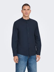 ONLY & SONS Chemises Slim Fit Col mao -Dark Navy - 22024167