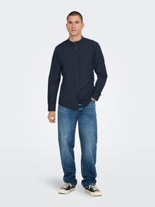 ONLY & SONS Chemises Slim Fit Col mao -Dark Navy - 22024167