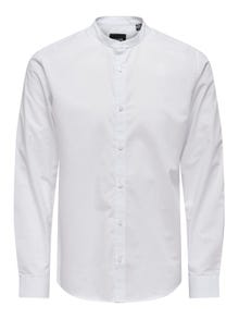 ONLY & SONS Krój slim Dekolt chiński Koszula -White - 22024167