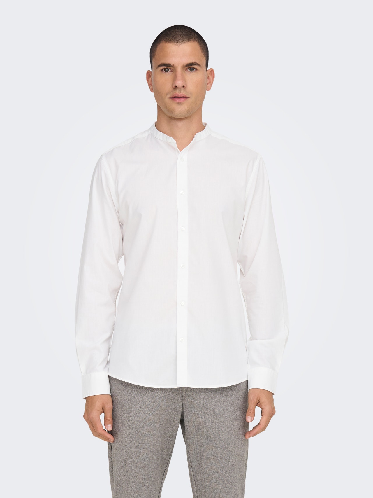 ONLY & SONS Camisas Corte slim Cuello Mao -White - 22024167