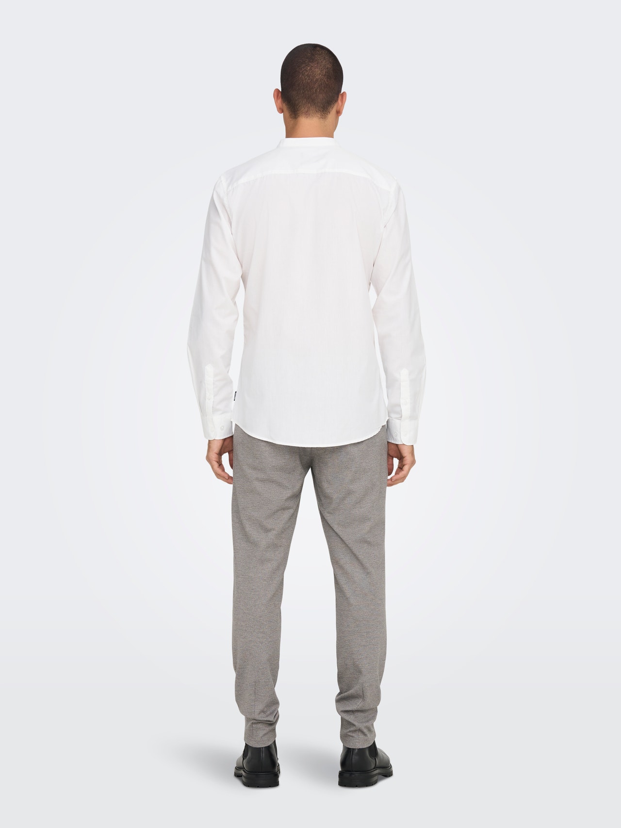 ONLY & SONS Slim Fit Kinakrage Skjorte -White - 22024167