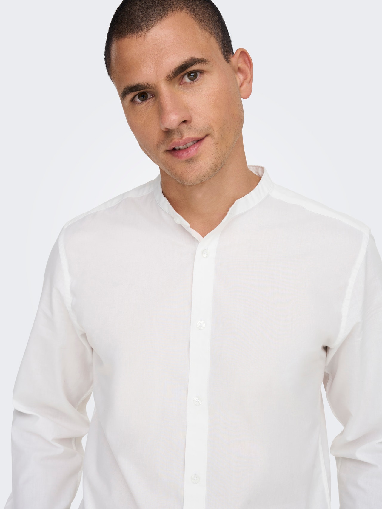 ONLY & SONS Chemises Slim Fit Col mao -White - 22024167