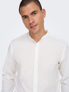 ONLY & SONS Krój slim Dekolt chiński Koszula -White - 22024167