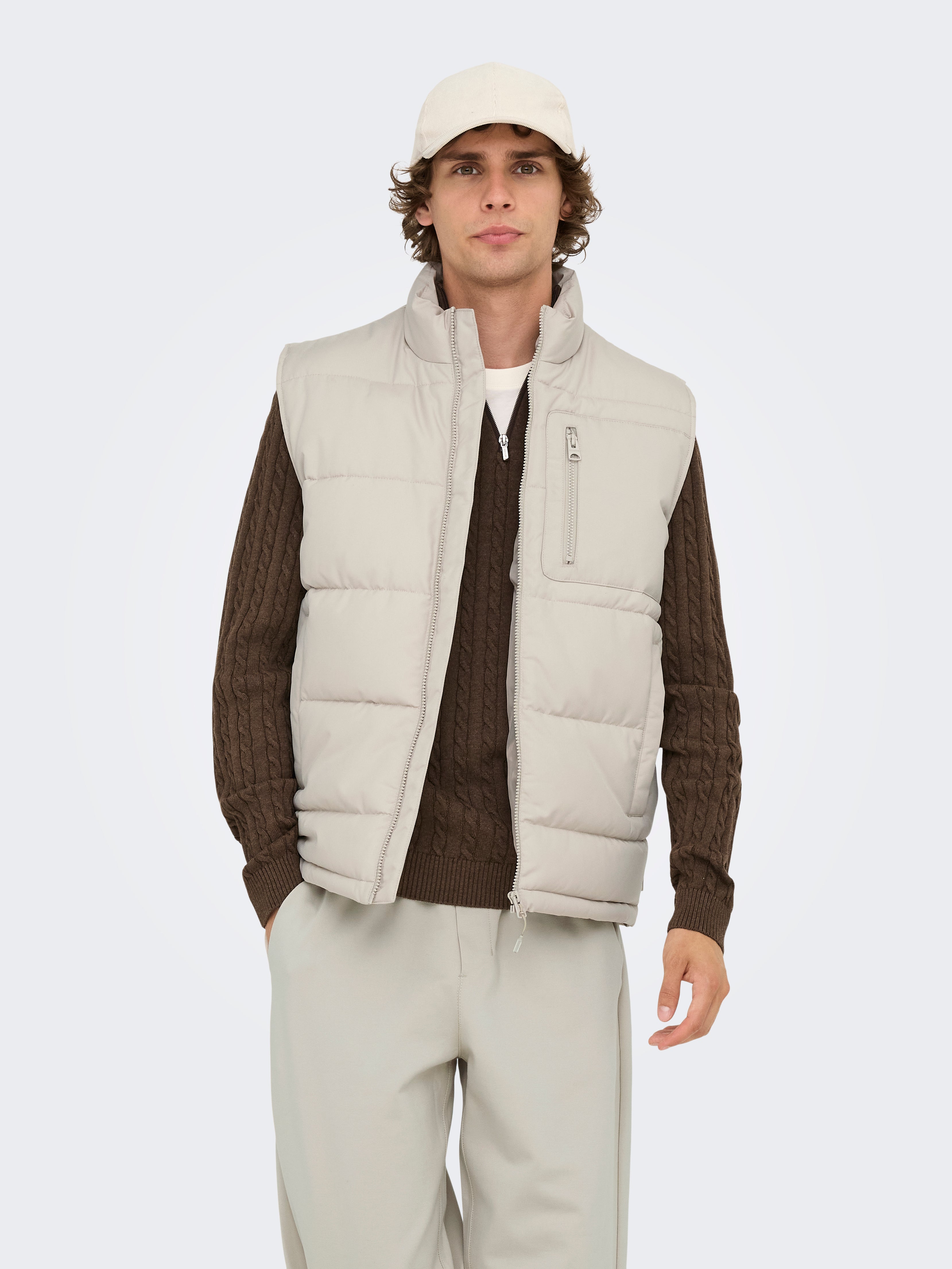 Gilet Imbottito ONLY ONLNEWTAHOE - Collo Alto, Senza Maniche, Cintura In Vita, 100% Nylon, Autunno/Inverno - Foto 4