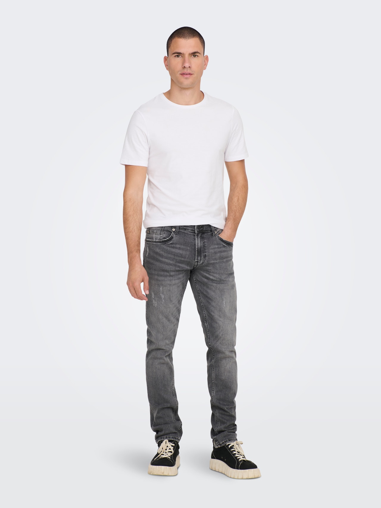 ONLY & SONS ONSWeft Regular Grey Jeans -Grey Denim - 22024287