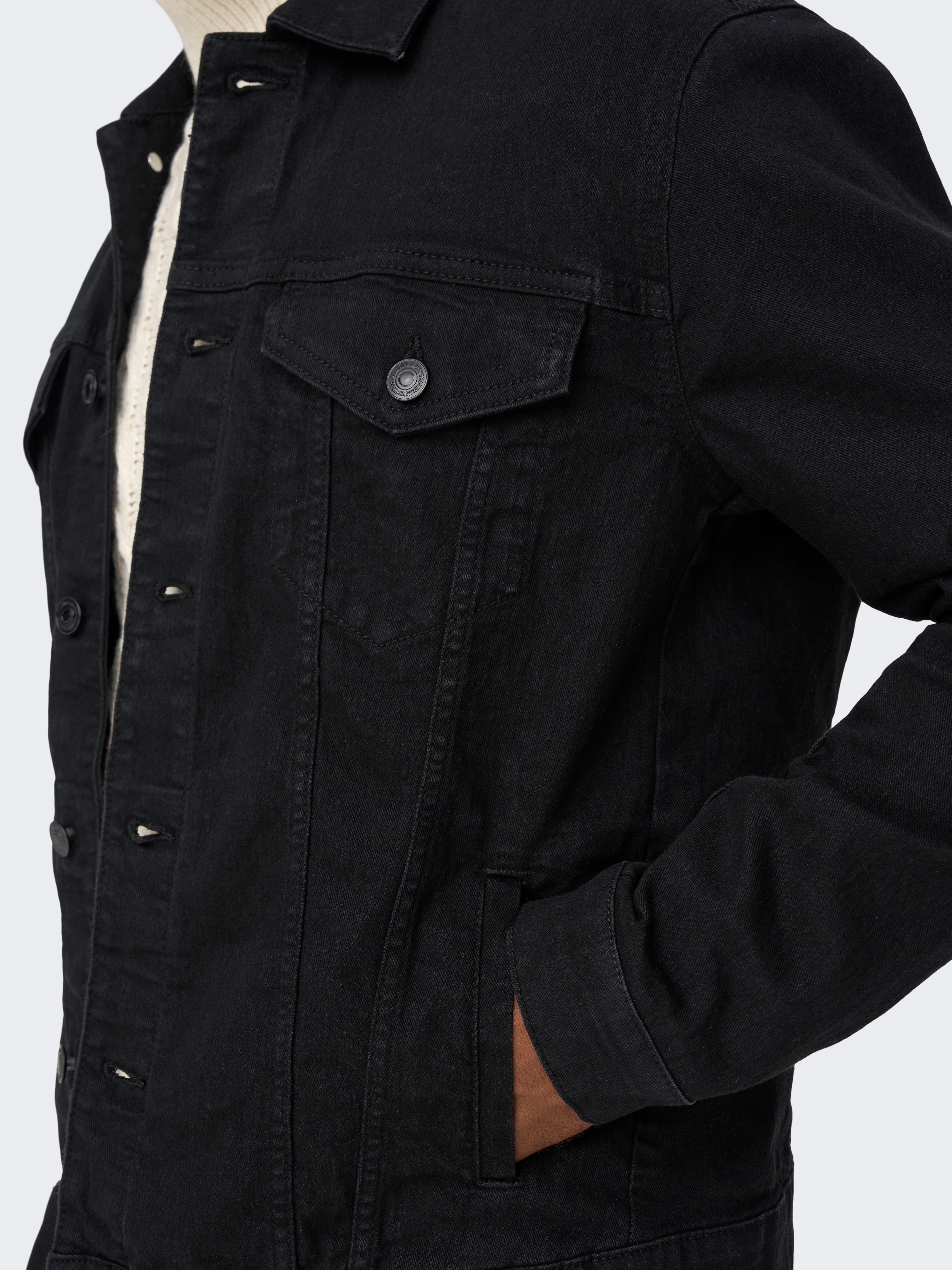 Only and sons hot sale black denim jacket