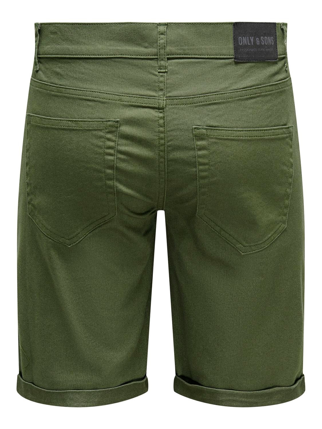 ONLY & SONS ONSPLY LIFE REG TWILL 4451 SHORTS -Olive Night - 22024451