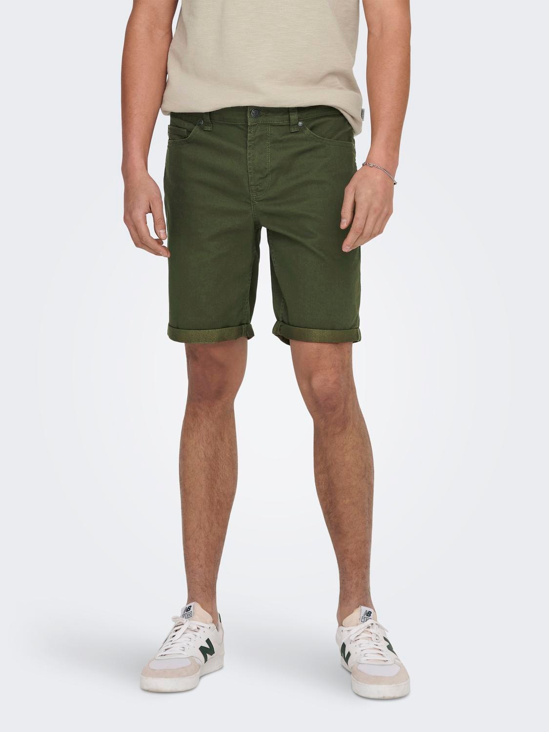 ONLY & SONS Normal geschnitten Shorts -Olive Night - 22024451