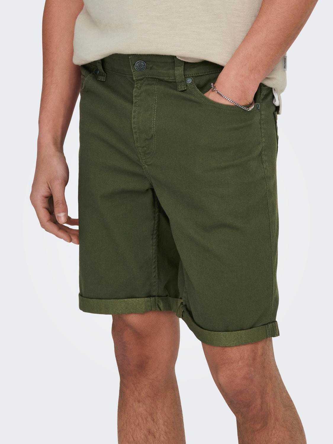 ONLY & SONS Normal geschnitten Shorts -Olive Night - 22024451