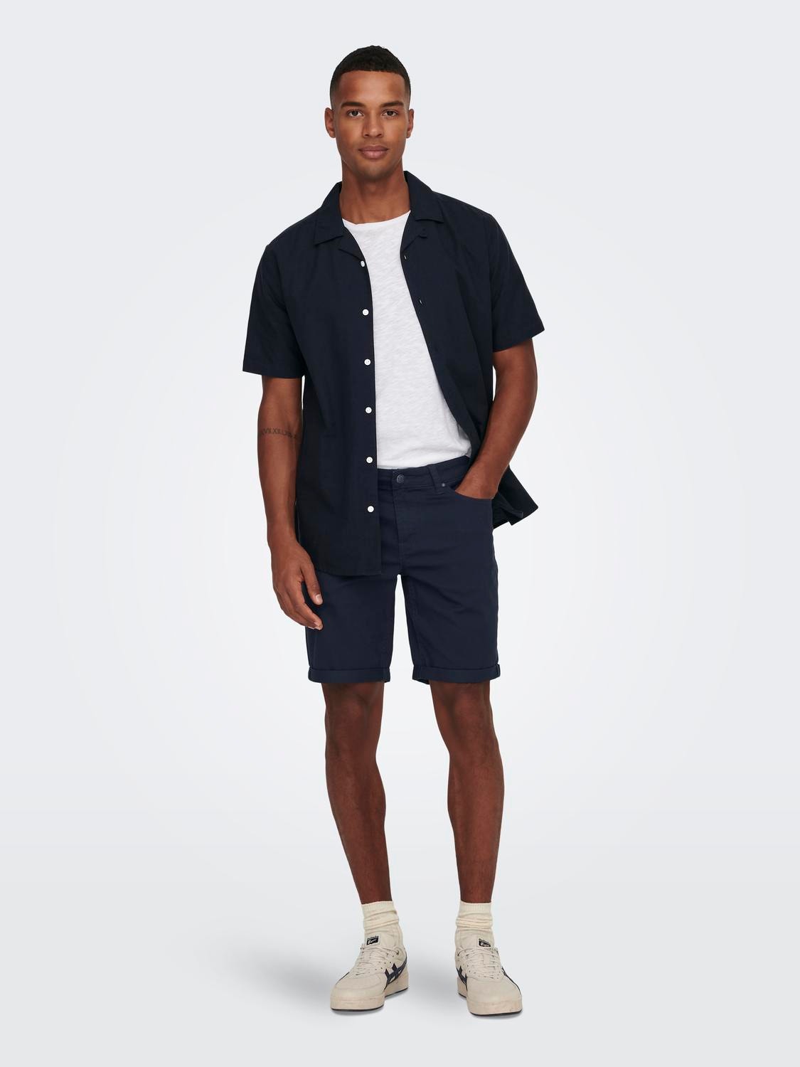 ONLY & SONS ONSPLY LIFE REG TWILL 4451 SHORTS -Dark Navy - 22024451