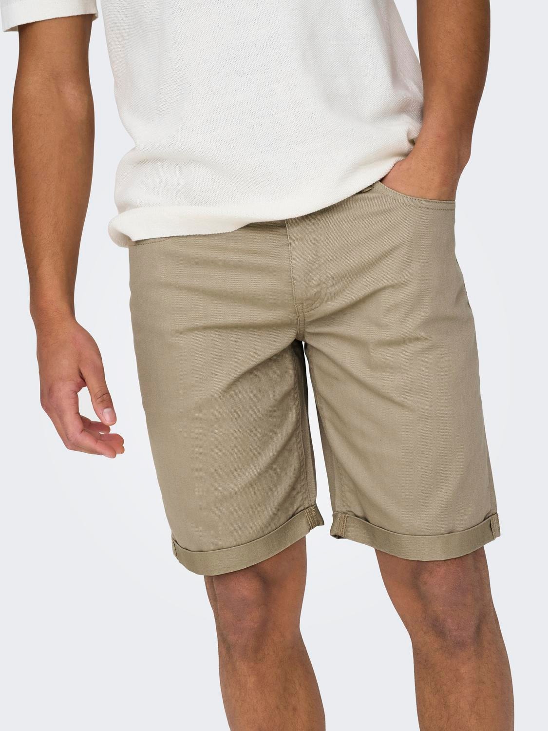 ONLY & SONS ONSPLY LIFE REG TWILL 4451 SHORTS -Chinchilla - 22024451