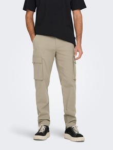 ONLY & SONS Pantalons Tapered Fit Taille moyenne -Chinchilla - 22024563