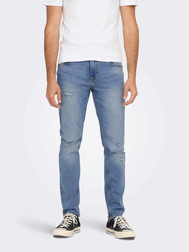 ONLY & SONS ONSLoom Blue Destroy Jeans - 22024595