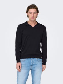 ONLY & SONS Knitted polo pullover -Dark Navy - 22024610
