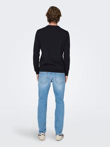 ONLY & SONS Knitted polo pullover -Dark Navy - 22024610