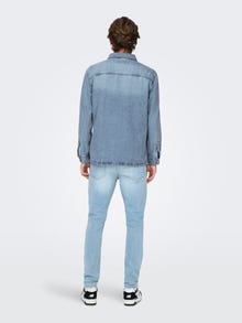 ONLY & SONS denim jacket with pockets -Light Blue Denim - 22024619