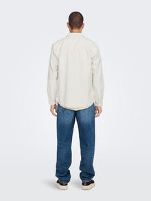 ONLY & SONS Ensfarvet Fløjlsskjorte -Cloud Dancer - 22024716