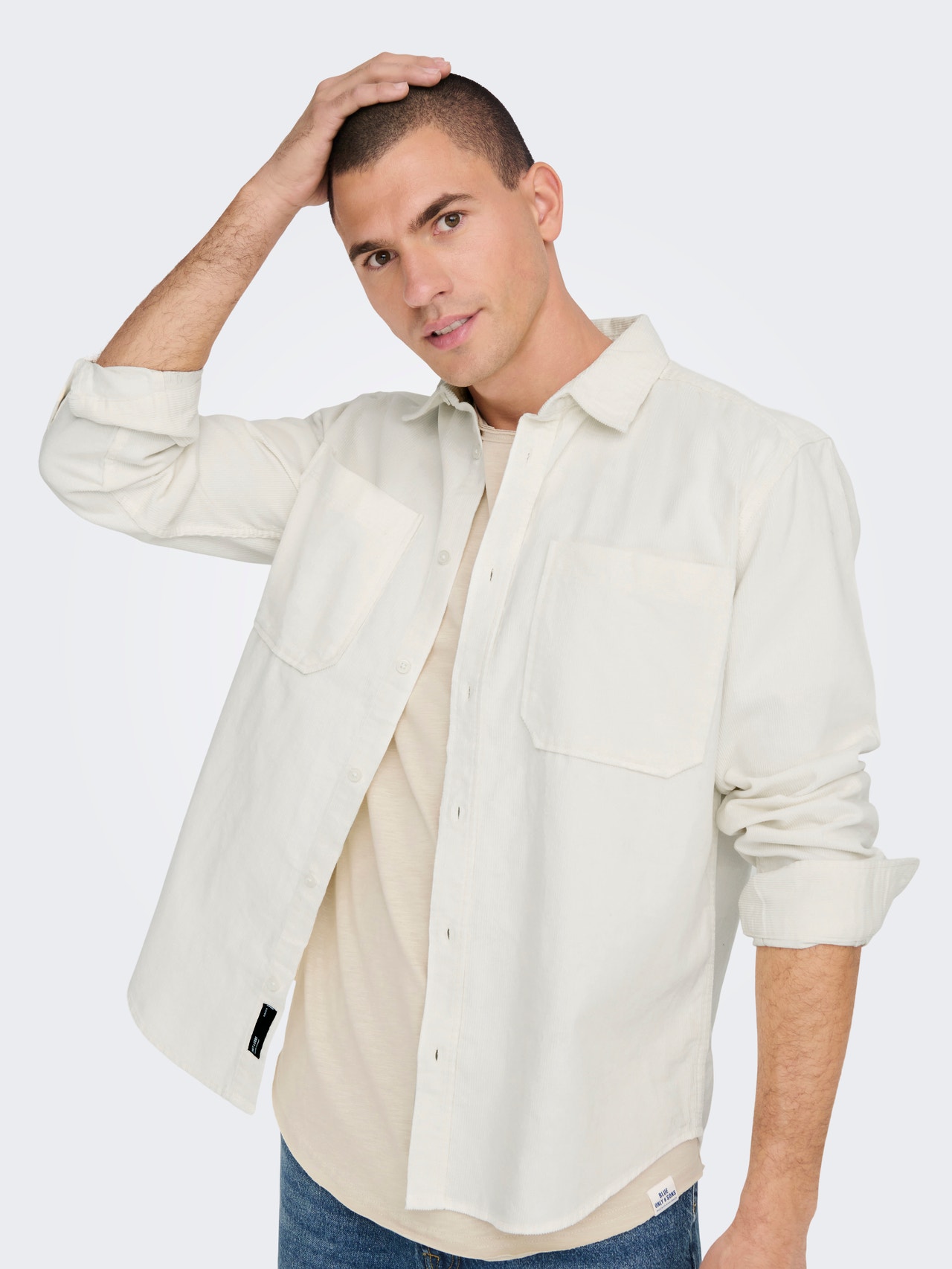 ONLY & SONS Relaxed Fit Shirt collar Shirt -Cloud Dancer - 22024716