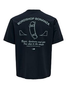 ONLY & SONS Relaxed Fit Round Neck T-Shirt -Dark Navy - 22024796