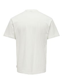 ONLY & SONS Normal passform O-ringning T-shirt -Cloud Dancer - 22024803