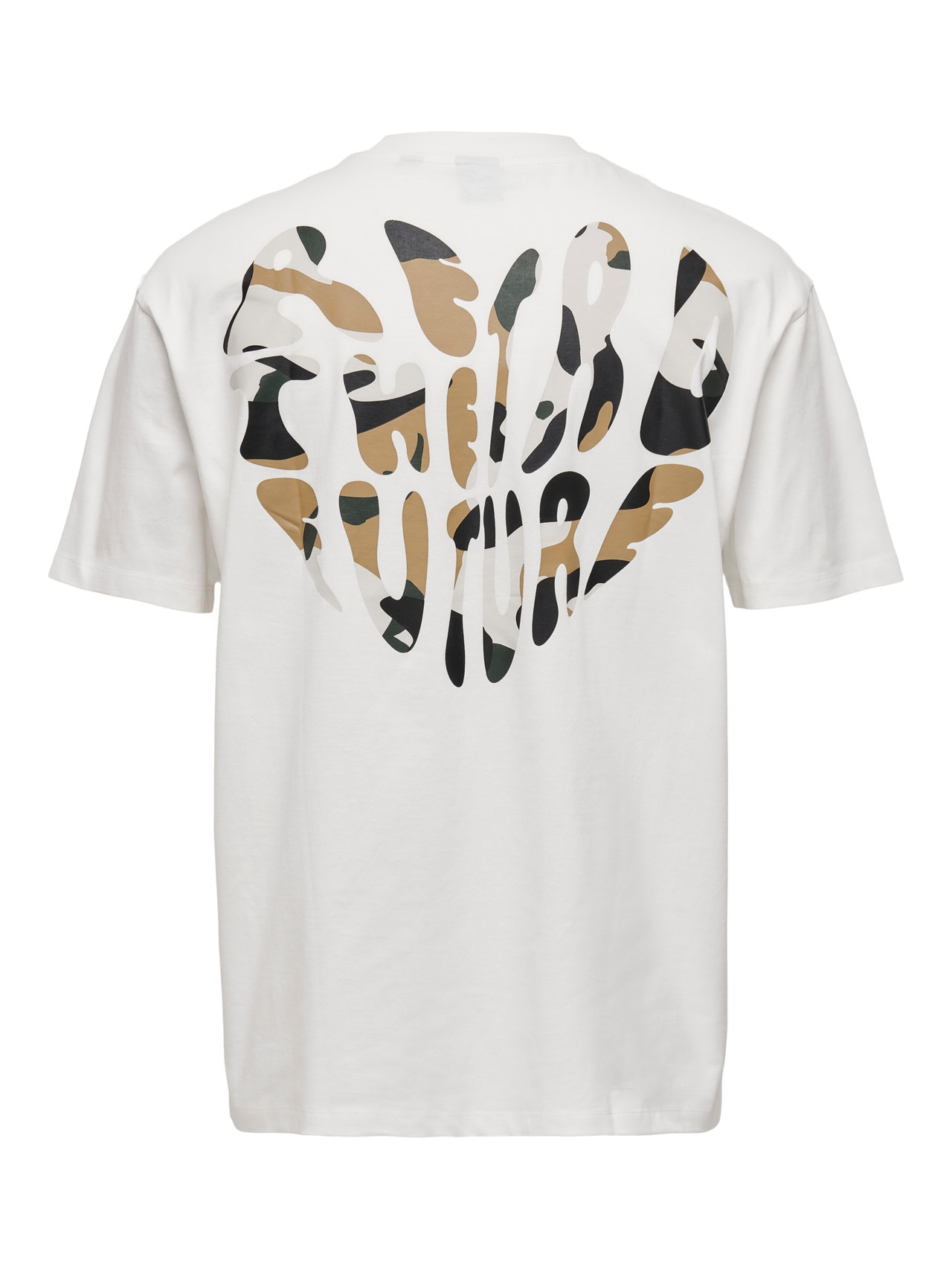 ONLY & SONS Krój swobodny Okrągły dekolt T-shirt -Cloud Dancer - 22024804