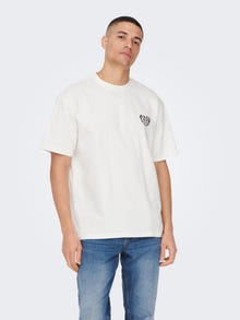 ONLY & SONS Locker geschnitten Rundhals T-Shirt -Cloud Dancer - 22024804