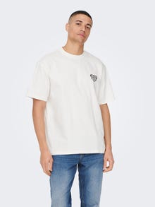 ONLY & SONS Relaxed Fit O-hals T-skjorte -Cloud Dancer - 22024804