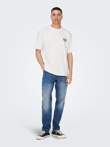 ONLY & SONS Camisetas Corte relaxed Cuello redondo -Cloud Dancer - 22024804