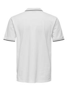 ONLY & SONS Normal geschnitten Polokragen Poloshirt -Bright White - 22024827