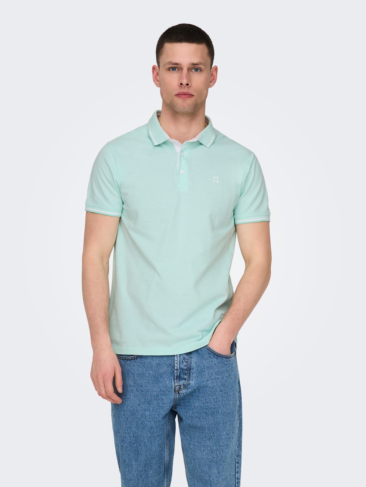 ONLY & SONS ONSFLETCHER Polo -Yucca - 22024827