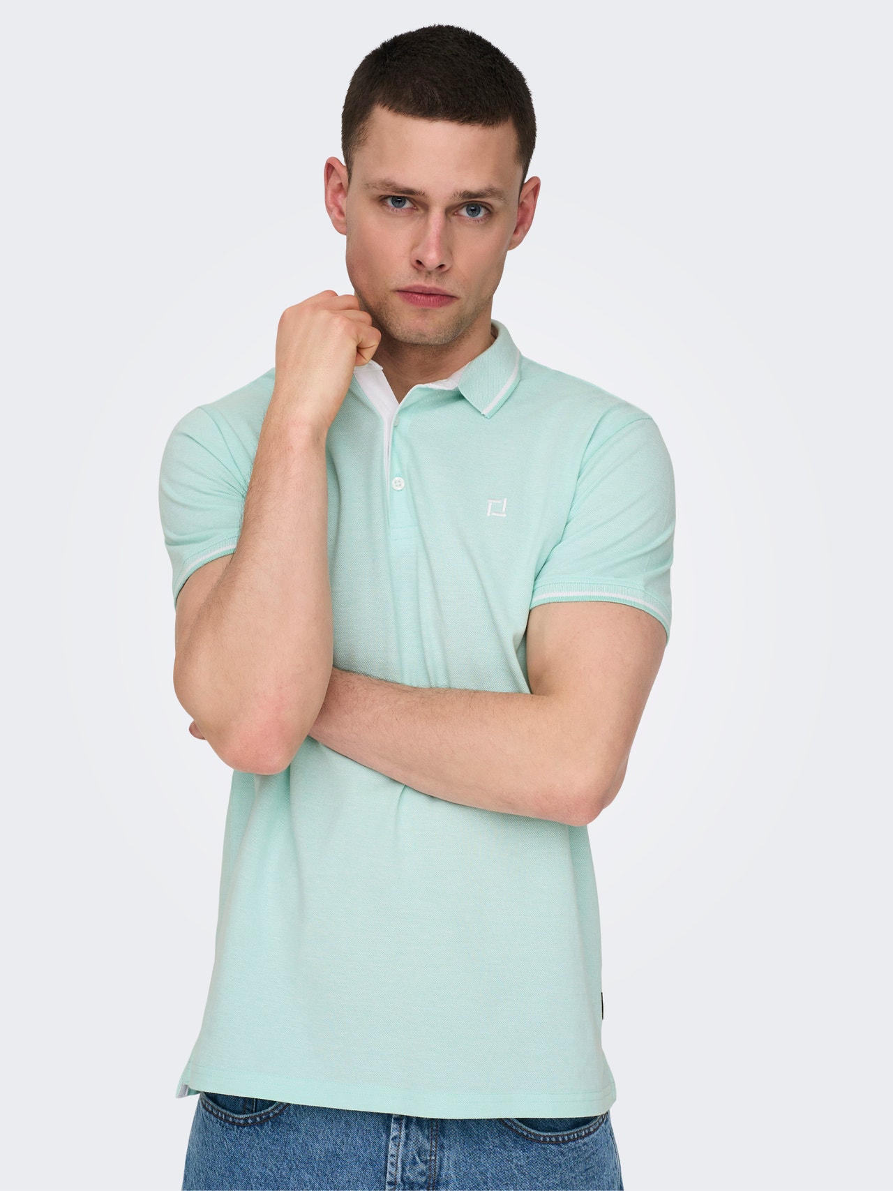 ONLY & SONS ONSFLETCHER Polo -Yucca - 22024827