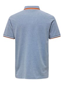 ONLY & SONS Normal geschnitten Polokragen Poloshirt -Medium Blue Denim - 22024827