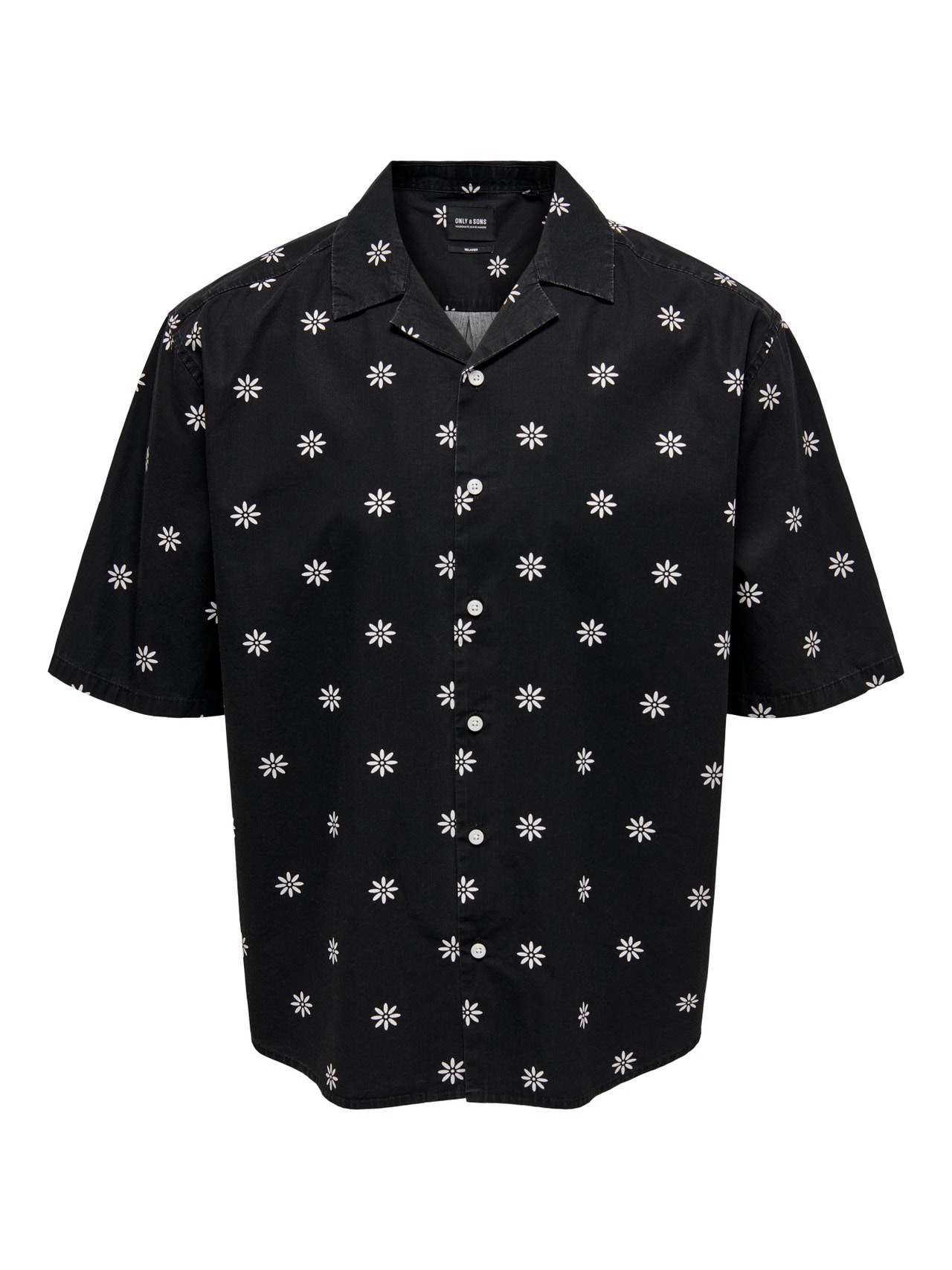 ONLY & SONS Relaxed Fit Resort collar Shirt -Black - 22024930