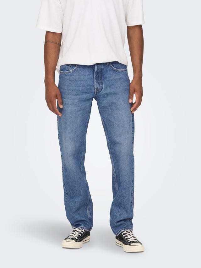 ONLY & SONS ONSEDGE LOOSE MID. BLUE 4939 JEANS NOOS - 22024939