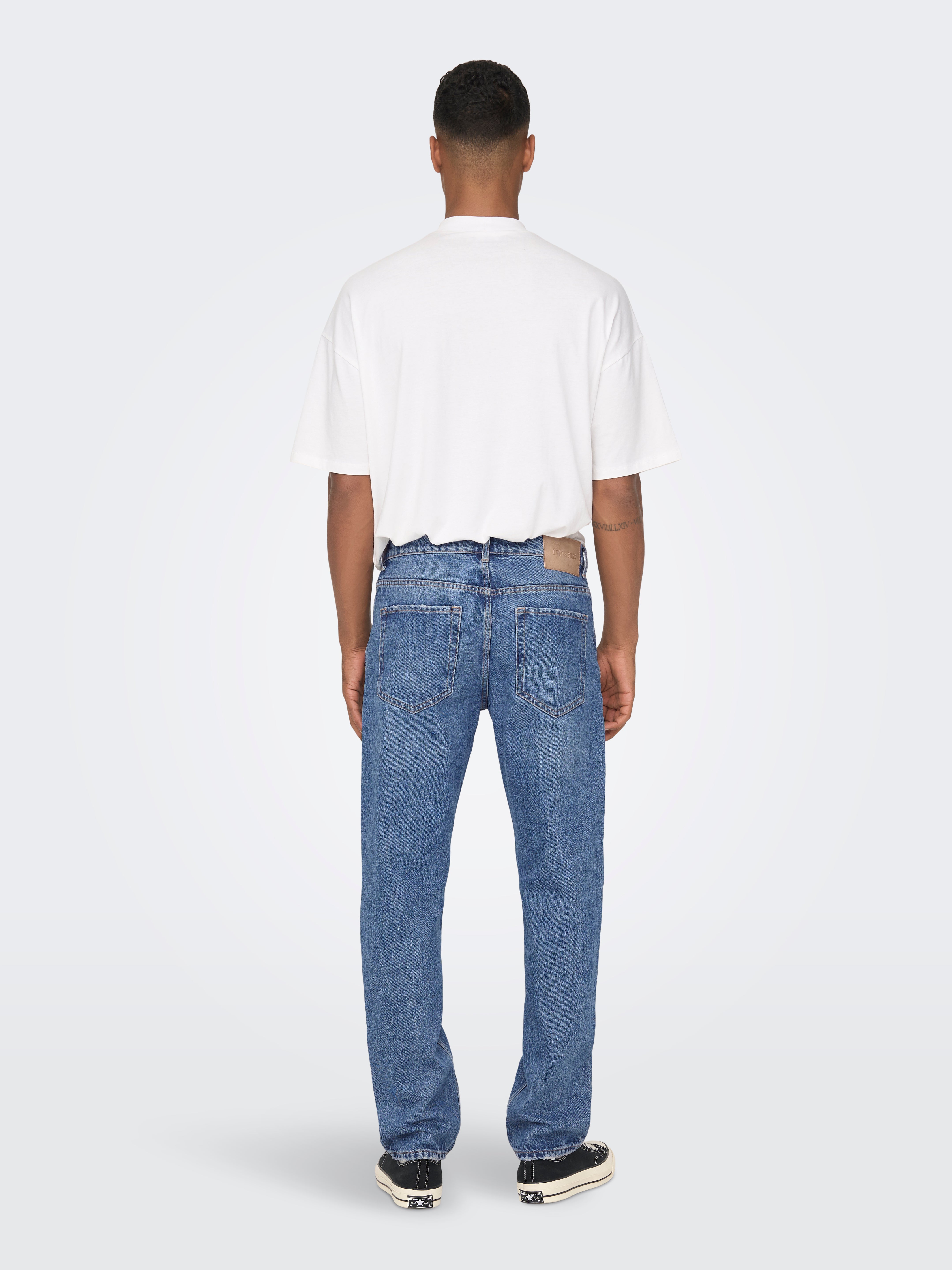 Onsedge Mittlere Taille Gerade Geschnitten Jeans