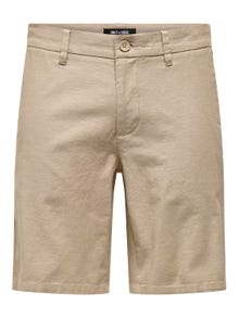 ONLY & SONS Regular Fit Linen Shorts -Chinchilla - 22024940