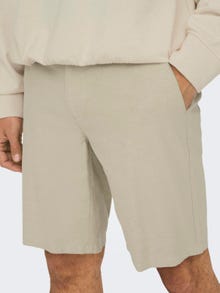 ONLY & SONS Regular Fit Linen Shorts -Chinchilla - 22024940