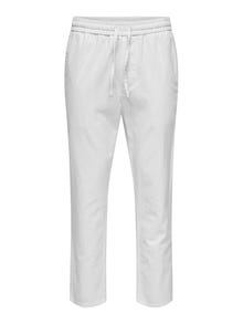 ONLY & SONS Pantalons Tapered Fit Taille moyenne -Bright White - 22024966