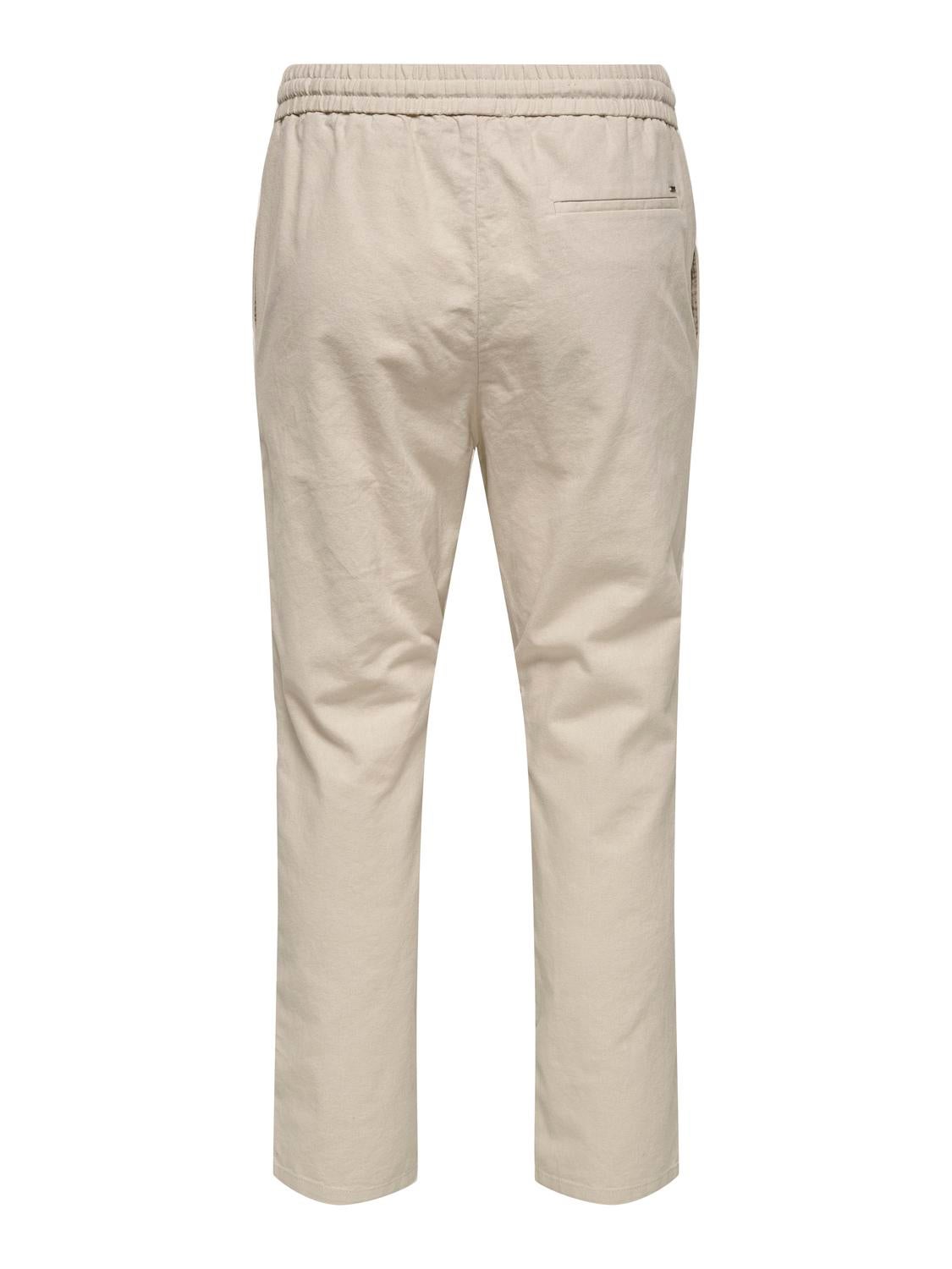 Tapered Fit Mid rise Trousers, Light Grey