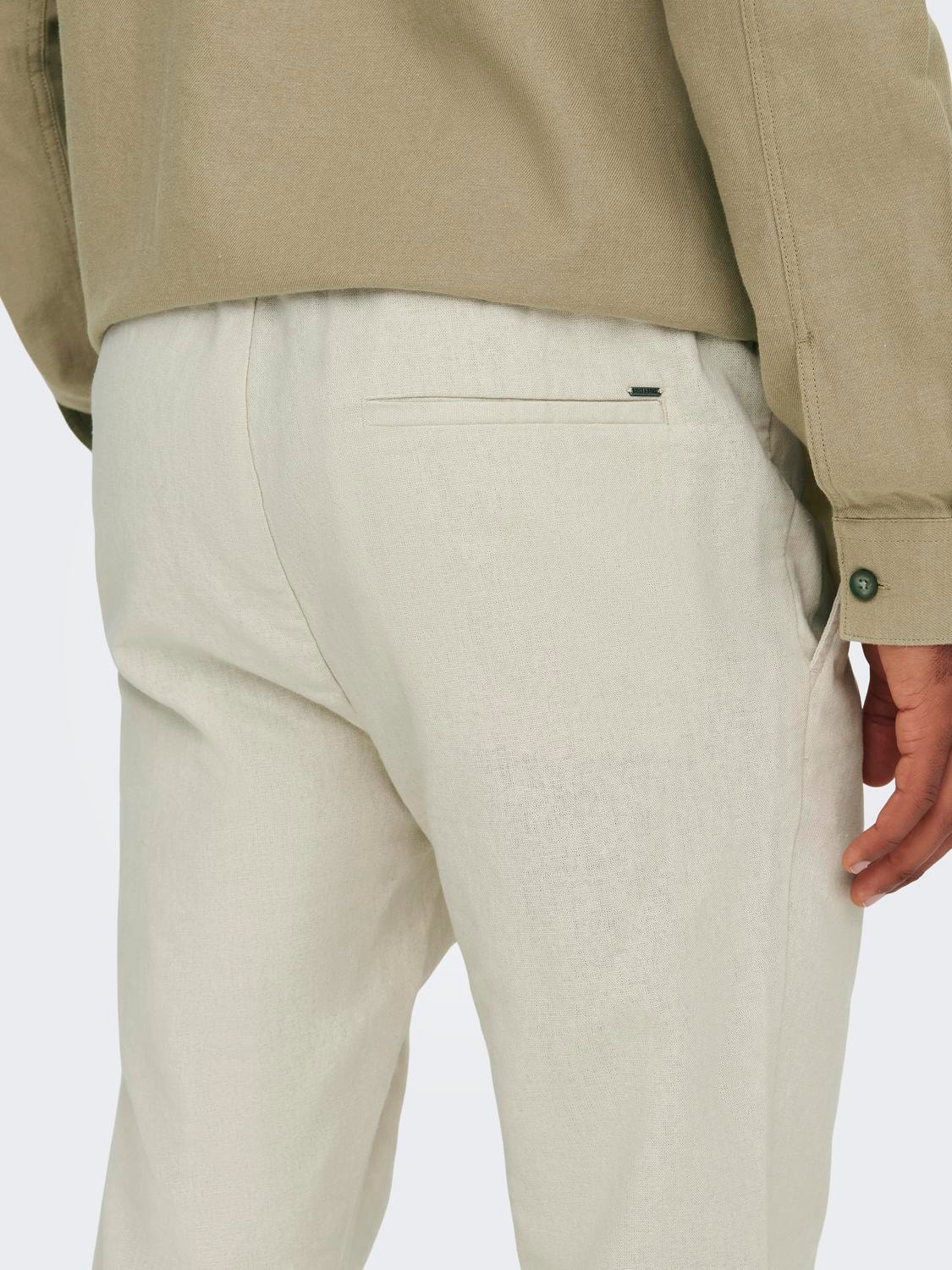 Tapered Fit Mid rise Trousers, Light Grey
