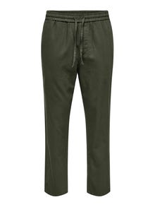 ONLY & SONS Tapered Fit Mid rise Trousers -Olive Night - 22024966