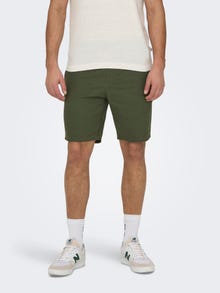 ONLY & SONS ONSLINUS Locker geschnitten Shorts -Olive Night - 22024967
