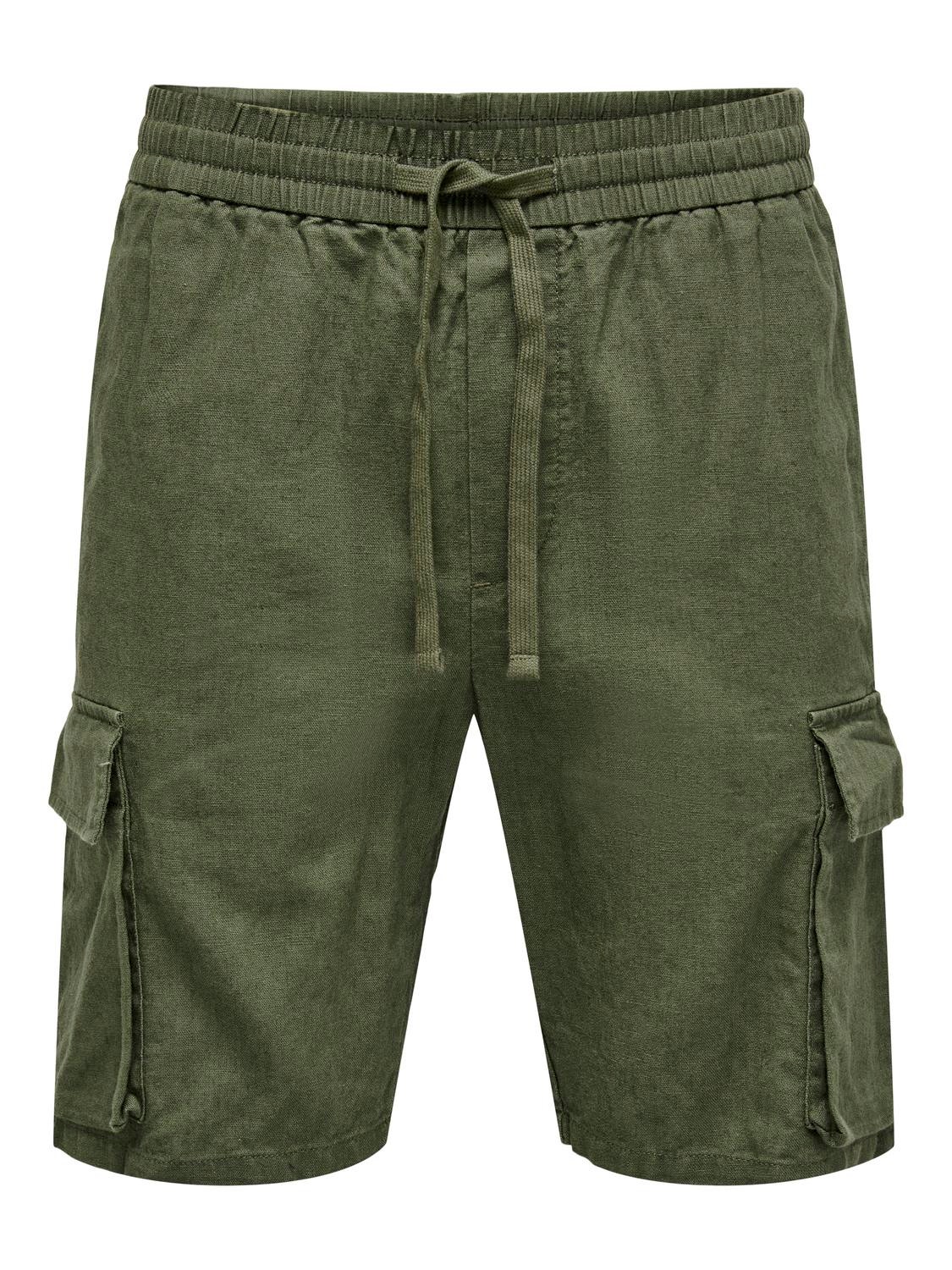 ONLY & SONS Bermuda cargo Loose Fit -Olive Night - 22025002