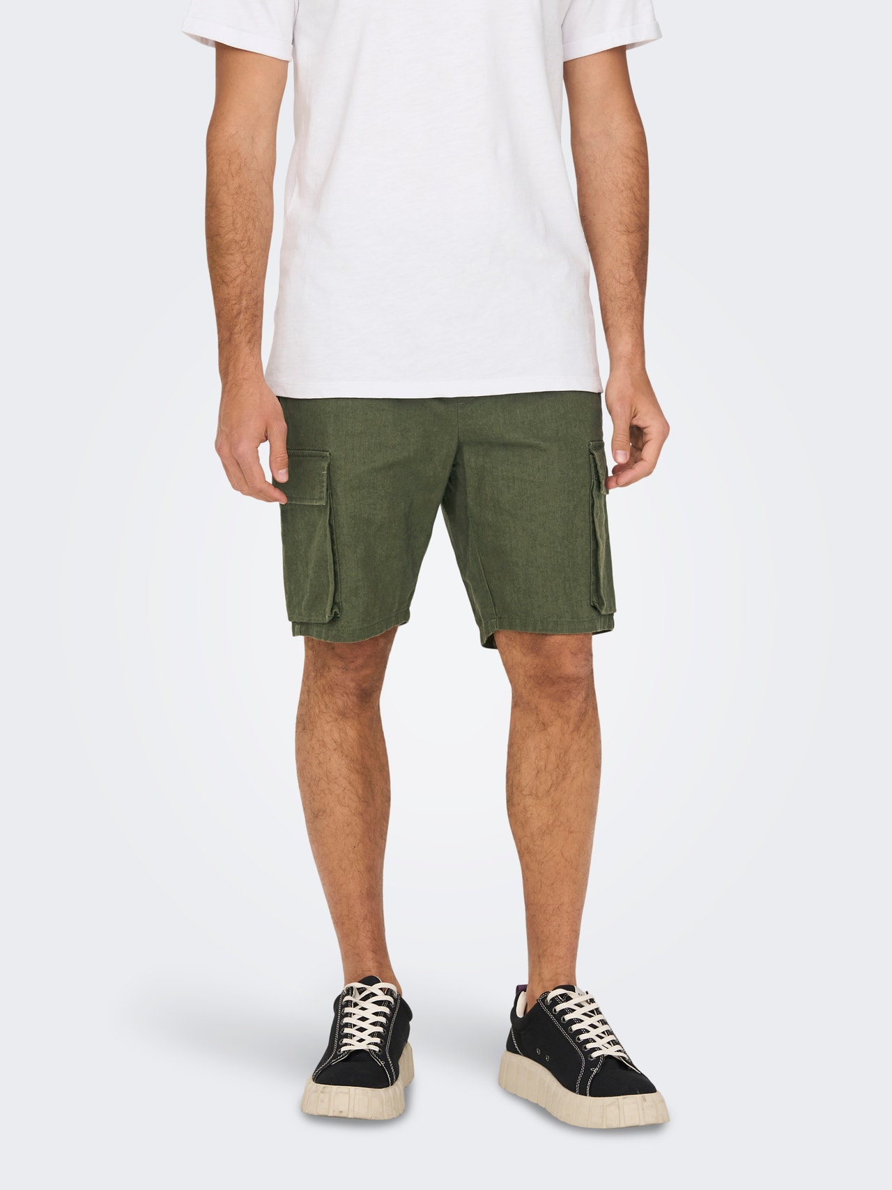 ONLY & SONS Locker geschnitten Cargoshorts -Olive Night - 22025002